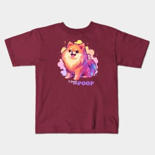 I just ate poop pomeranian dog Kids T-Shirt